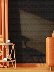 12 cái Giấy dán tường họa tiết gạch, Giấy dán tường nhà tự dính chống nước PE đen - màu đen - Xem 2