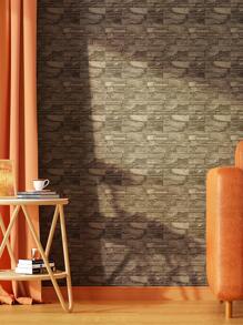 12張磚圖案牆紙深灰色PE防水自粘家居牆貼 - 深灰色 - 查看 4