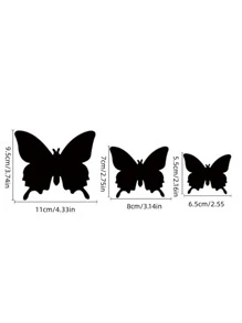12 piezas Pegatina con mariposa 3D en forma de púrpura PVC impermeable decorativo para casa adorno - Morado - Ver 2