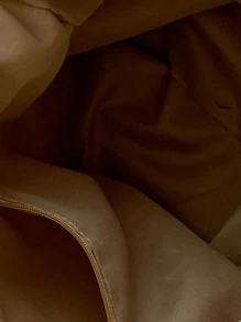 Túi mua sắm lớn Patch Letter Patch Decor Stitch Chi tiết - Màu Khaki - Xem 4