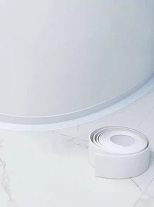 1pc Self-Adhesive Pvc Waterproof Wall Sticker For Kitchen Bathroom Sink, Stove, Bathtub Sealing Home Bathroom Decor - White - View 7