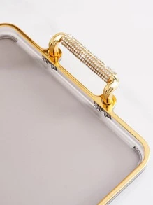 1pc Clear Jewelry Tray With Double Handle, Grey Jewelry Display Tray For Home - Grey - View 3