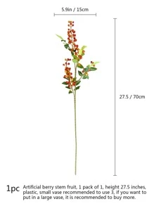 1/2 cành và thân cây việt quất nhân tạo, quả việt quất nhựa giả dùng cho cây nhựa ruồi mùa đông, ngày lễ Giáng sinh và đồ thủ công tự làm trang trí nhà cửa - trái cam - Xem 3