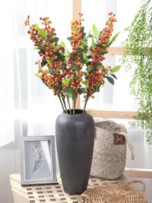 1/2 cành và thân cây việt quất nhân tạo, quả việt quất nhựa giả dùng cho cây nhựa ruồi mùa đông, ngày lễ Giáng sinh và đồ thủ công tự làm trang trí nhà cửa - trái cam - Xem 5