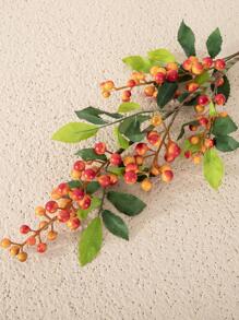 1/2 cành và thân cây việt quất nhân tạo, quả việt quất nhựa giả dùng cho cây nhựa ruồi mùa đông, ngày lễ Giáng sinh và đồ thủ công tự làm trang trí nhà cửa - trái cam - Xem 4