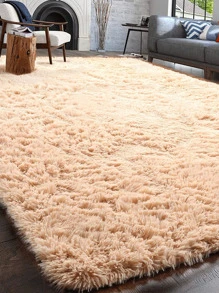 Soft Modern Indoor Large Shaggy Rug For Bedroom Living Room Dorm Room Home Decorative Plush Fluffy Furry Fur Area Rugs Camel Comfy Accent Floor Carpet - 駝色 - 查看 1