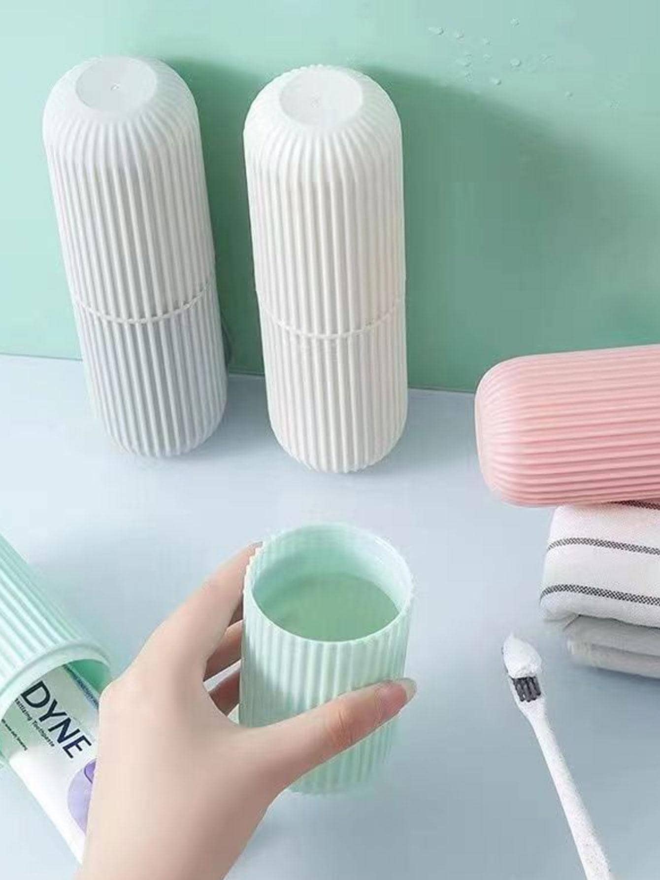 1pc Portable Travel Toothbrush Storage Box, Modern Plastic Toothbrush Carrying Box For Outdoor - Grey - View 4