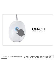 1 pieza Lámpara de escritorio LED lectura escritorio moderno de plástico portátil para casa - Blanco - Ver 4