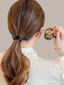 4件套女士纹理时尚发爪，适合日常休闲佩戴，发饰，发夹，发卡，发卡夹，学生用品，头部饰品，发卡 - 彩色 - 查看 3