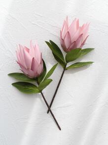 1入組人造花粉色滌綸派對浪漫人造花