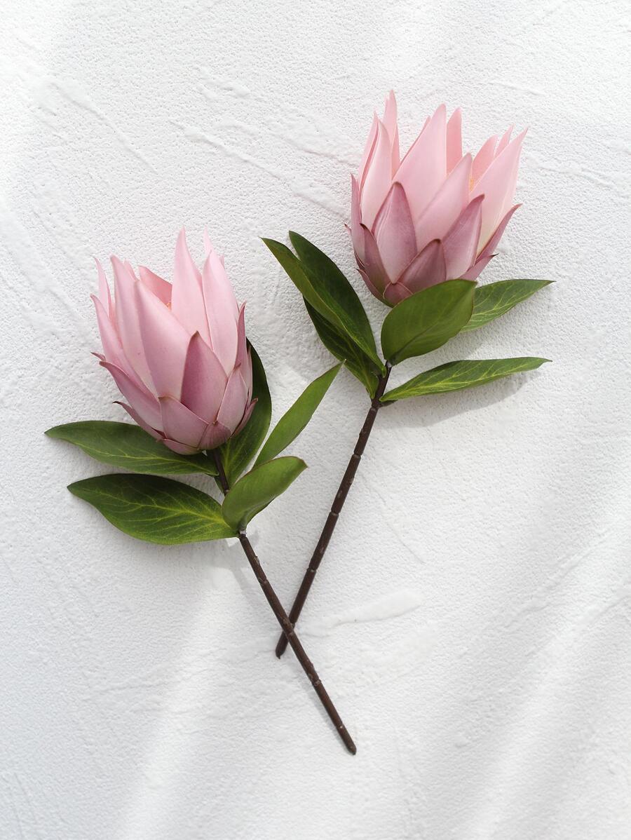 1入組人造花粉色滌綸派對浪漫人造花