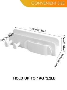 1 pieza montado en la pared multifuncional almacenamiento blanco Cable Estante de almacenaje para doméstico - Blanco - Ver 5