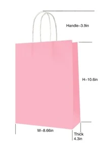 TIMBLESSING 4入組素色禮品袋極簡主義紙粉色派對用品禮品包裝袋 - 粉色 - 查看 3