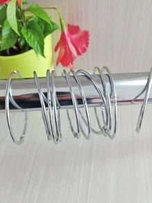 12入組不銹鋼浴簾掛鉤 - 銀色 - 查看 2
