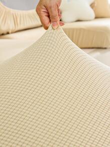 1入組素色彈性沙發坐墊現代滌綸沙發墊套 - 米色 - 查看 5