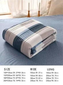 1pc Leaf Pattern Bedspread, Modern Fabric Soft Quilt For Bedroom - Grey - View 4