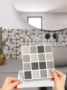 20pcs/set PVC Wall Panel, Modern Water Resistant Oilproof Self Adhesive Wall Covering For Kitchen - Camel - View 1