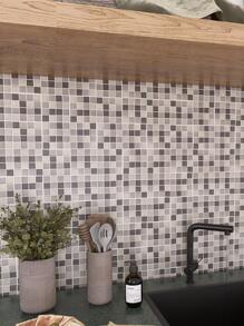 20pcs/set PVC Wall Panel, Modern Water Resistant Oilproof Self Adhesive Wall Covering For Kitchen - Camel - View 2