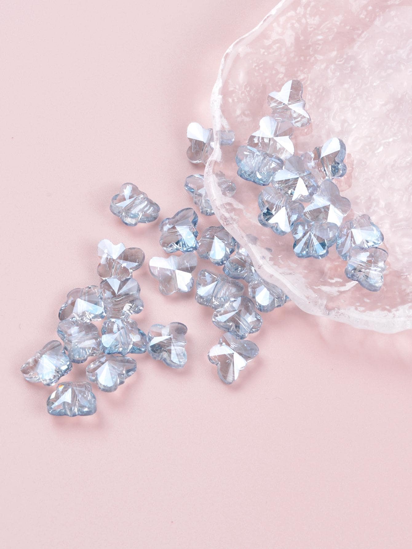 30入組/套玻璃蝴蝶形狀釘珠DIY首飾製作 - 藍色 - 查看 1