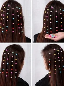 50pcs Mini Hair Claw Clips, Plastic Colorful Decorative Hair Accessories, Braided Hair Accessories For Girls - Multicolor - View 2
