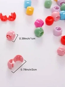 50pcs Mini Hair Claw Clips, Plastic Colorful Decorative Hair Accessories, Braided Hair Accessories For Girls - Multicolor - View 4