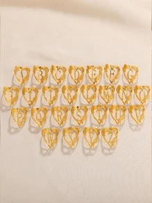 Nhẫn Mở 26 Chữ Cái Bằng Thép Không Gỉ Mới Cho Nữ, Thiết Kế Đơn Giản - Vàng - Xem 2