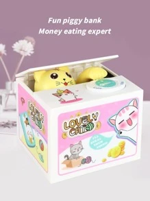 1 pieza Hucha creativo dinero dibujos animados lindo con diseño de gato para casa