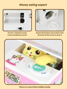 1 pieza Hucha creativo dinero dibujos animados lindo con diseño de gato para casa