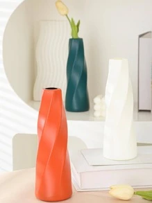 1pc PE Flower Vase, European Style Plain Color Vase For Flower Home Decor Room Decor Glass Vase