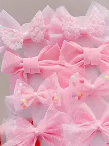 10 件女士蝴蝶结和花朵发夹（无包装卡）情人节爪夹发夹发夹，学校用品，优雅，学院，度假装女士，蝴蝶结，可爱 - 彩色 - 查看 2