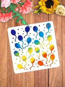 1入組氣球和星星空心繪圖模板用於繪圖簡單多用途繪畫模板DIY工藝品 - 白色 - 查看 3