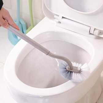 1 pièce/2 pièces/3 pièces Brosse de toilette en plastique à manche long avec poils souples de style japonais et support mural. Outil de nettoyage de salle de bain, décoration de salle de bain
