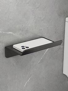 1入組不銹鋼廁所紙極簡掛壁式浴室儲物架 - 黑色 - 查看 2