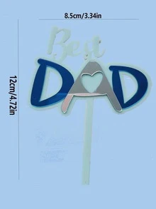 10pcs "BEST DAD" Cake Topper For Father's Day/Birthday Party Cake Decoration - Baby Blue - View 3