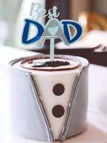 10pcs "BEST DAD" Cake Topper For Father's Day/Birthday Party Cake Decoration - Baby Blue - View 2
