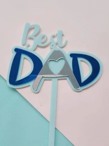 10pcs "BEST DAD" Cake Topper For Father's Day/Birthday Party Cake Decoration - Baby Blue - View 1