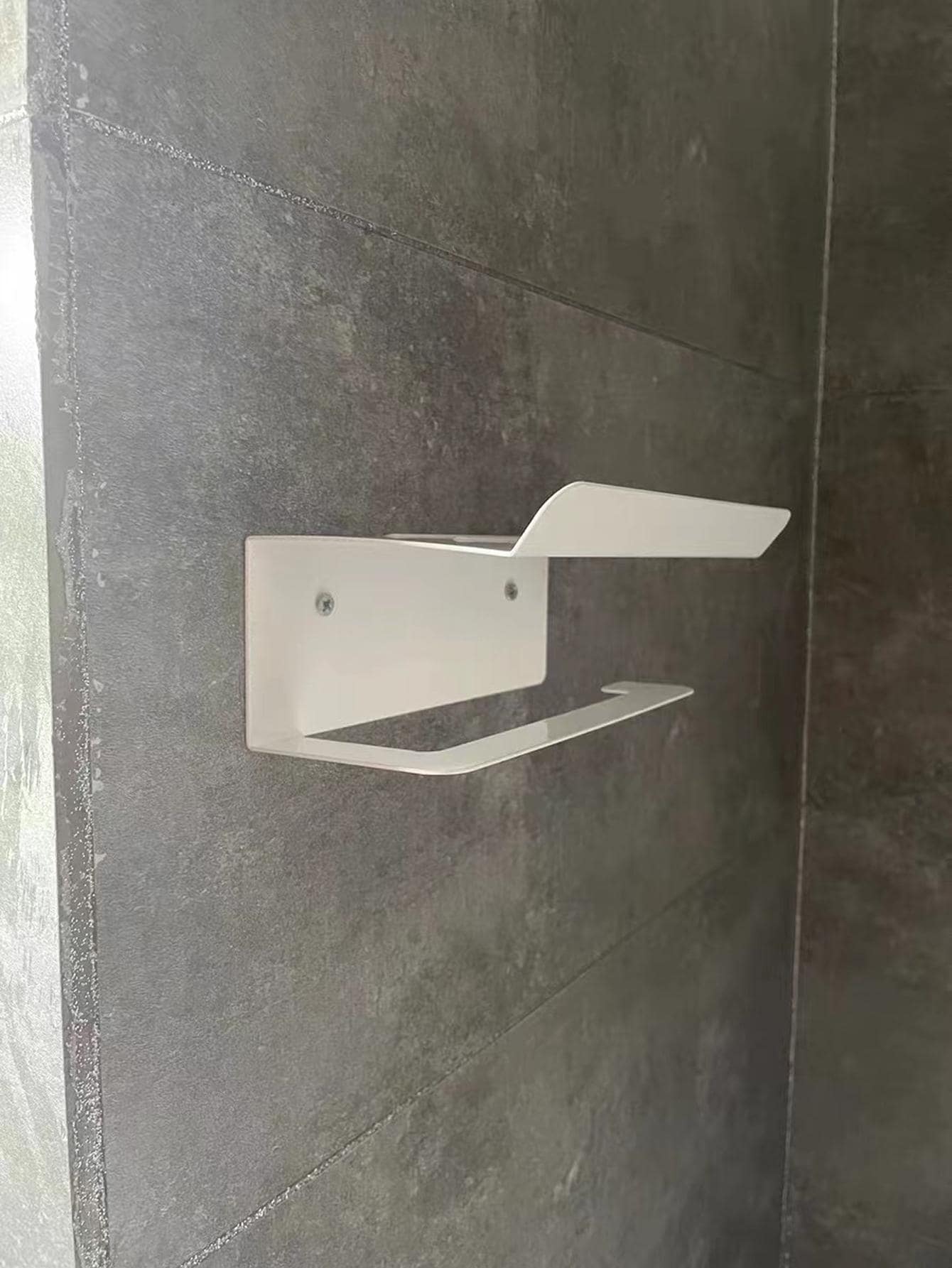 1 Hộp Đựng Giấy Vệ Sinh Bằng Thép Không Gỉ, Tối Giản Treo Tường Nhà Tắm Có Giá Để Đồ Cho Phòng Tắm - trắng - Xem 1