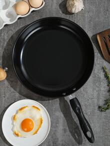 1pc Aluminum Alloy Pan, Classic Frying Pan For Kitchen - Black - View 3
