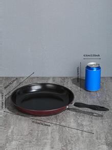 1pc Aluminum Alloy Pan, Classic Frying Pan For Kitchen - Black - View 2