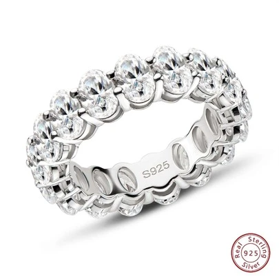 XUJIA 1개 패셔너블 반지 & 타원형 풀 의 큐빅 지르코늄 여성용 은 반지