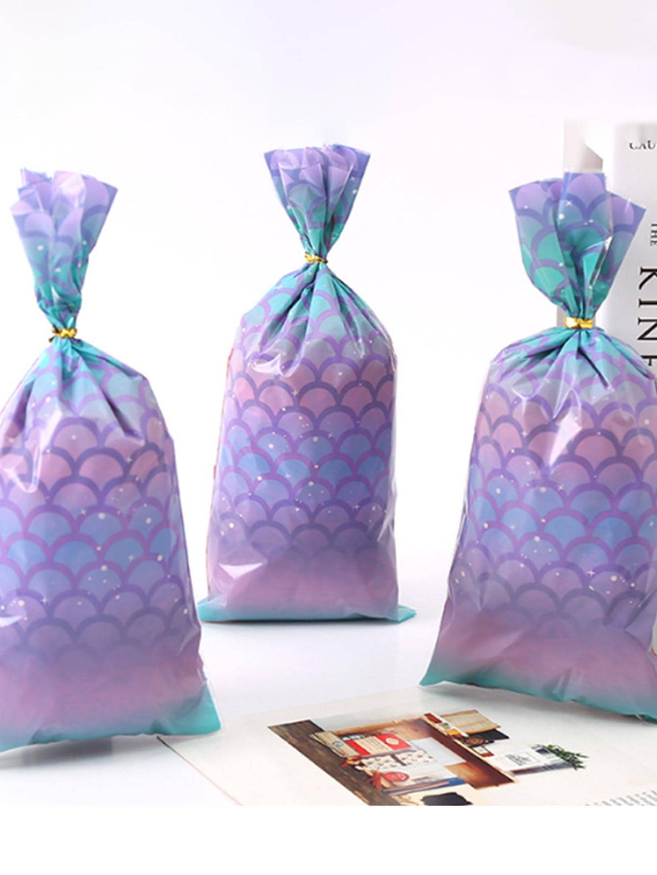 10pcs Fish Scale Pattern Gift Bag - Multicolor - View 1