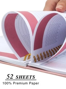 Trees 1pc Letter Graphic Spiral Planner, Simple Portable Weekly Plan Checklist Notepad For Office, School Student - Dusty Pink - View 6