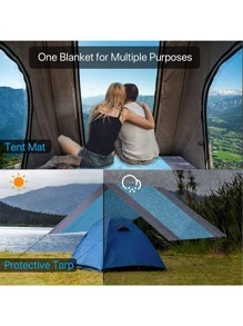 1pc Solid Color Beach Towel, Green Polyamide Picnic Mat For Outdoor - Green - View 4