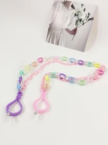 1pc Women Color Block Fashion Face Covering Chain, For Decoration - Multicolor - View 2