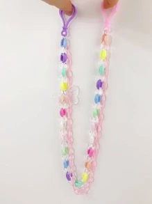 1pc Women Color Block Fashion Face Covering Chain, For Decoration - Multicolor - View 5