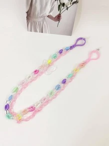 1pc Women Color Block Fashion Face Covering Chain, For Decoration - Multicolor - View 1