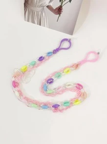 1pc Women Color Block Fashion Face Covering Chain, For Decoration - Multicolor - View 3