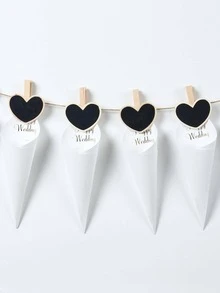 10pcs Cute Heart Shaped Clip, Wood Card Clip For DIY - Multicolor - View 4