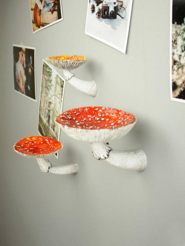 1pc Cute Mushroom Wall Floating Shelf Whimsical Mushroom Room Decor