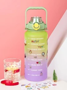 1 chiếc 67,63oz/2L Dung tích lớn Ống hút nhựa màu chuyển sắc Cốc nước thể thao, Bình nước di động ngoài trời Ống hút - xanh quân đội - Xem 3